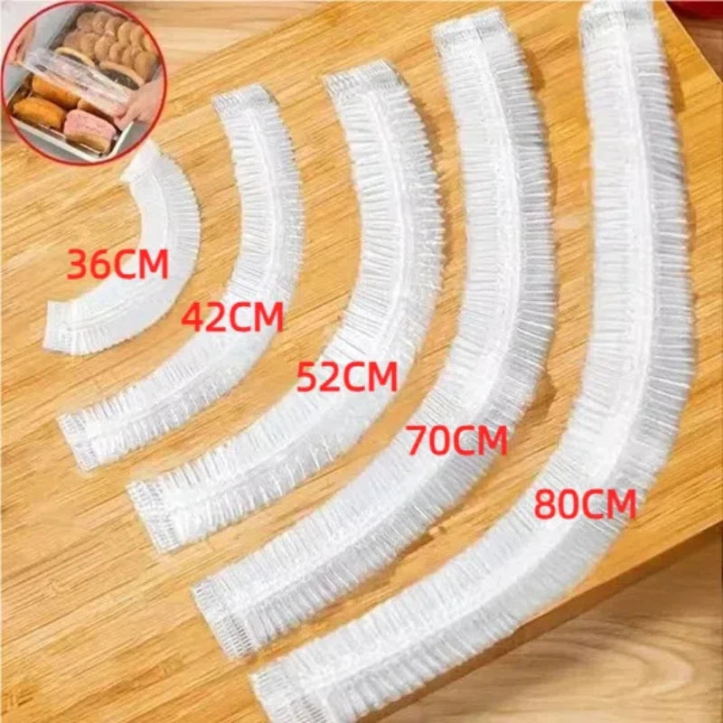 Plastic Disposable Food Cover Colorful Elastic Wrap Food Covers Fresh-keeping Lid Plate Kitchen Nylon Packaging Bags Storage Bag