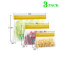 Reusable Food Storage Bag Upgrade Leakproof Top Stand Up Freezer Sandwich Ziplock Bag Silicone PEVA Food Preservation Shut Bag