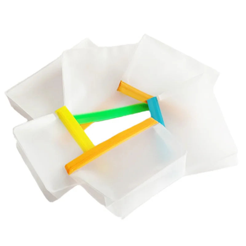 Reusable Food Storage Bag Upgrade Leakproof Top Stand Up Freezer Sandwich Ziplock Bag Silicone PEVA Food Preservation Shut Bag