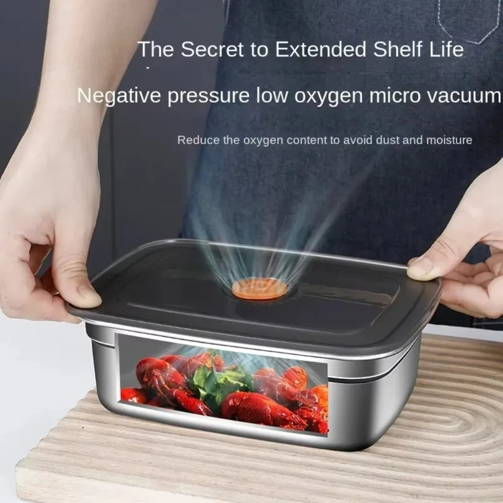 Stainless Steel Camping Lunch Box Sealed Leak-proof Bento Box Microwave Suitable Large Capacity Refrigerator Freezer Storage Box