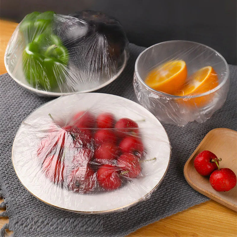 100/50/20pcs Disposable Food Cover Food Grade Fruit Vegetable Storage Bag Elastic Plastic Bag Bowl Cup Kitchen Fresh Keeping Bag