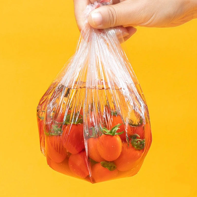 Plastic Food Cover Bags Food Grade Fresh-keeping Transparent Packaging Bag Reusable Wrap Kitchen Disposable Colorful Cling Film
