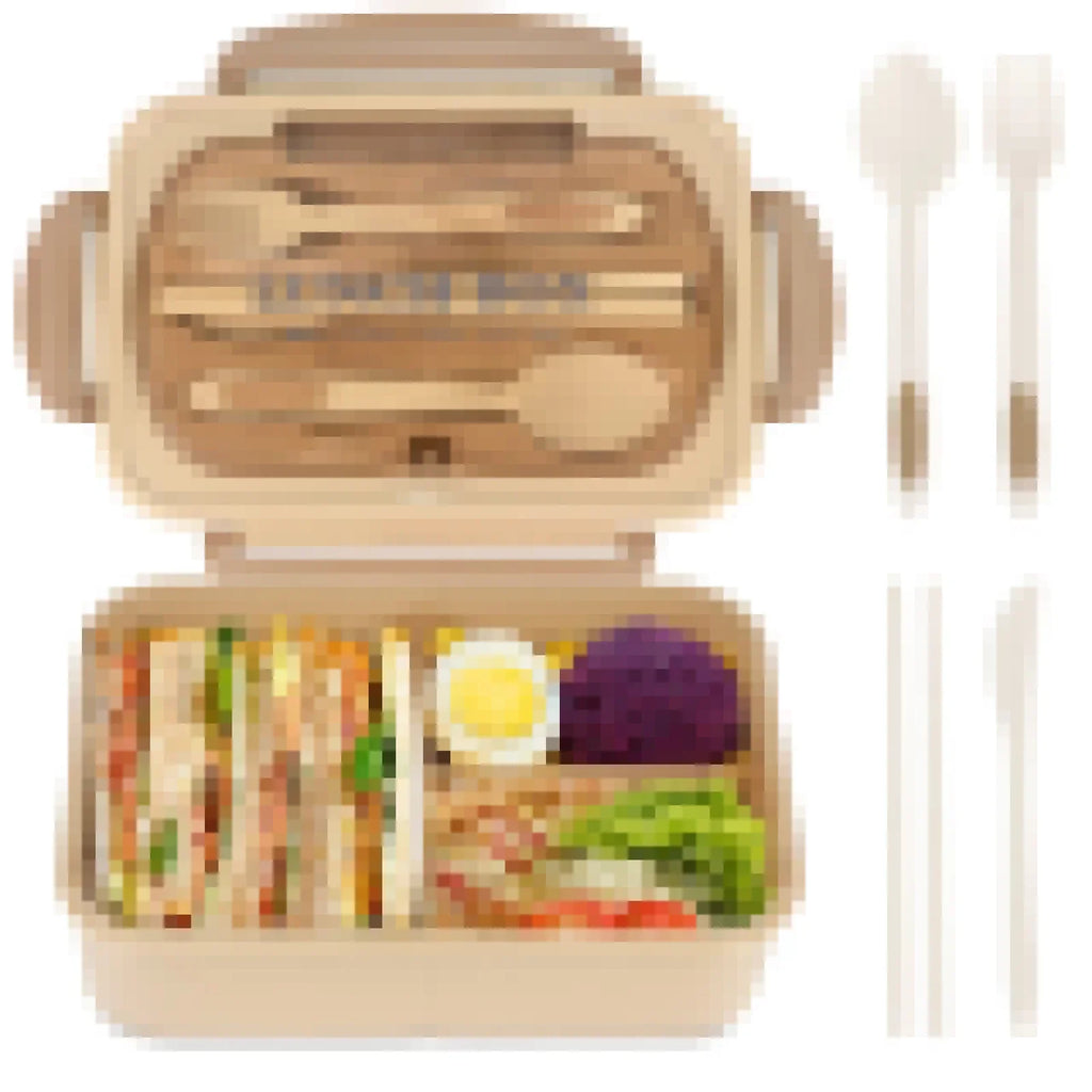 Compartment Lunch Box Portable Kids Students Office Bento Box With Fork and Spoon Microwave Food Storage Container for Picnic