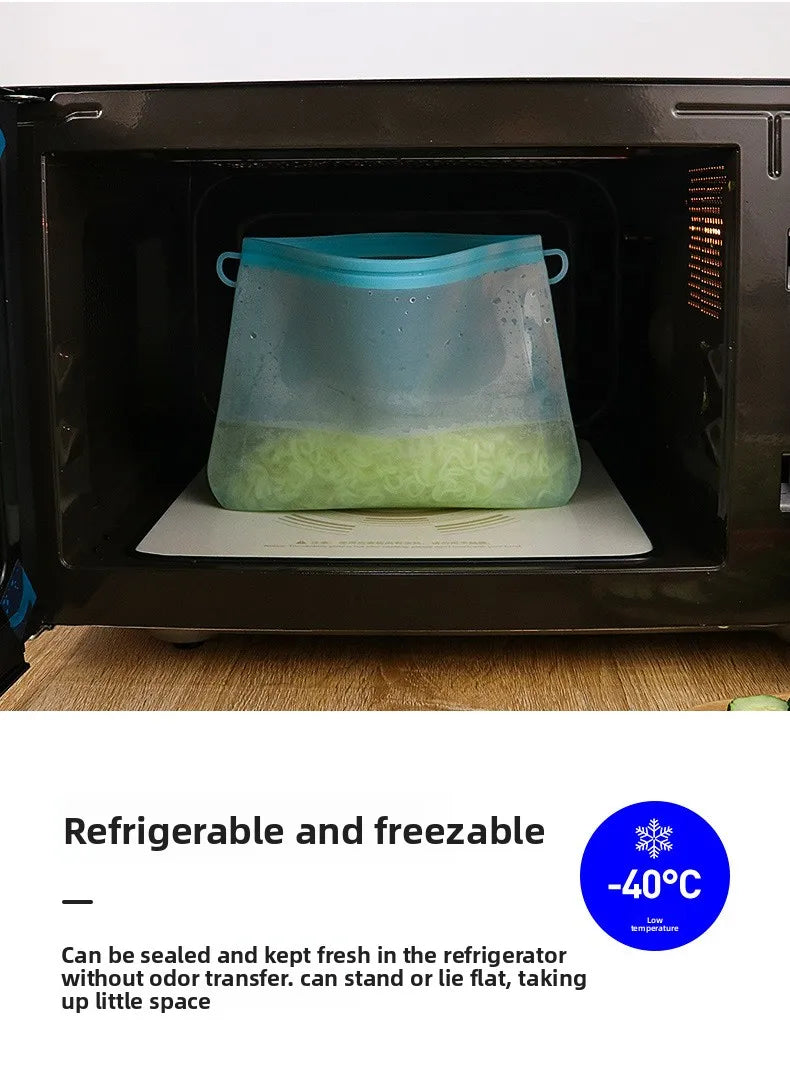 Reusable Silicone Food Storage Bags Thickened Airtight Seal Anti-Odor For Vegetable Fruit Snack Portable Storage Bags