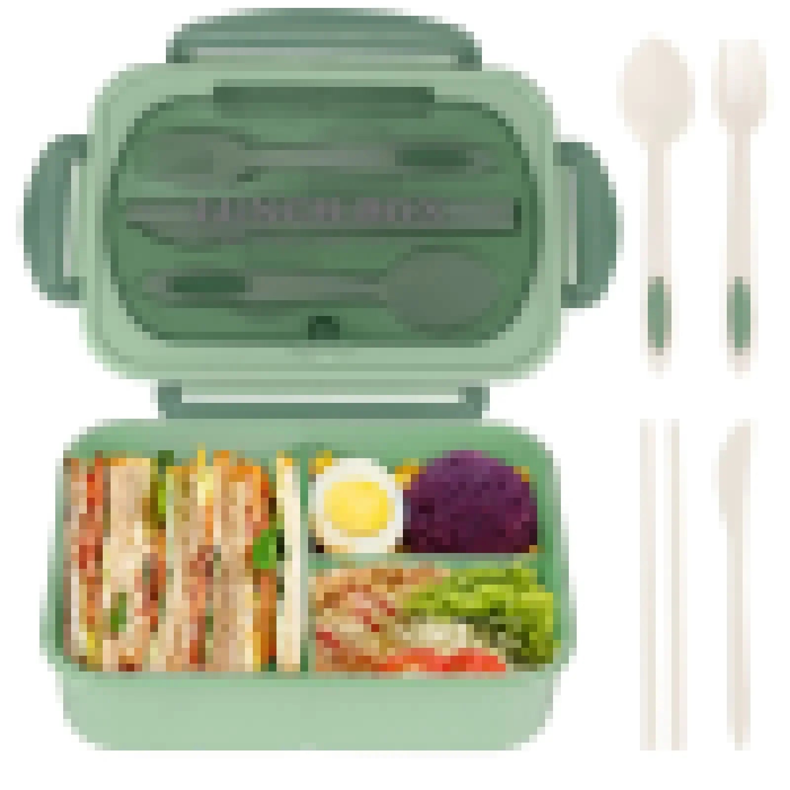 Compartment Lunch Box Portable Kids Students Office Bento Box With Fork and Spoon Microwave Food Storage Container for Picnic