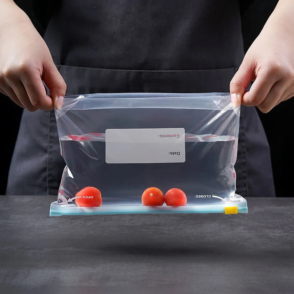 10/15/20/45Pcs Reusable Zipper Fresh-keeping Bag Kitchen Thickened Sealed Bag Refrigerator Fruit Vegetable Leakproof Storage Bag