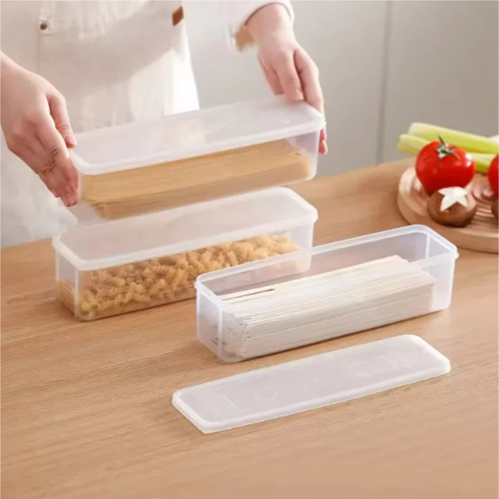 1 Pcs Long Rectangular Food Storage Containers, Plastic Reusable Refrigerator Organizer Boxes Kitchen Accessories