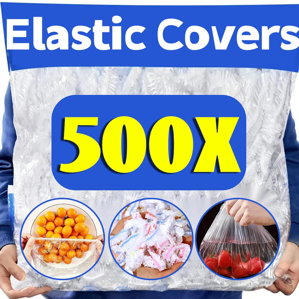 Food Grade Cover Dust Elastic Plastic Clear Saran Wrap Vegetable Fruit Fresh-keeping Storage Bag Kitchen Organizer Cling Film
