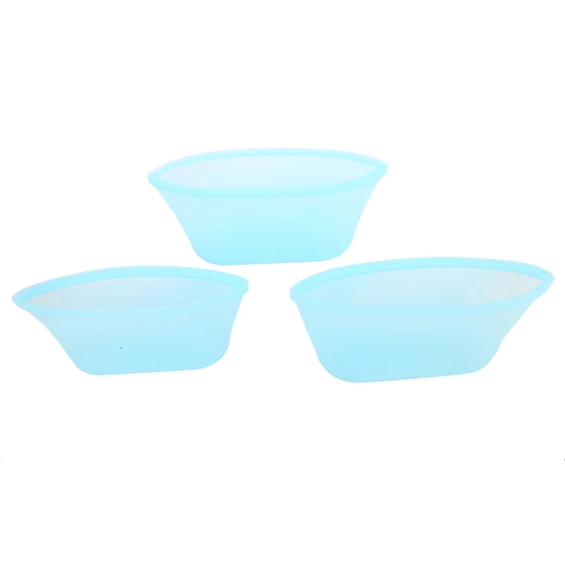 3PCS Silicone Food Storage Bag Reusable Stand Up Zip Leakproof Containers Fresh Wrap Ziplock