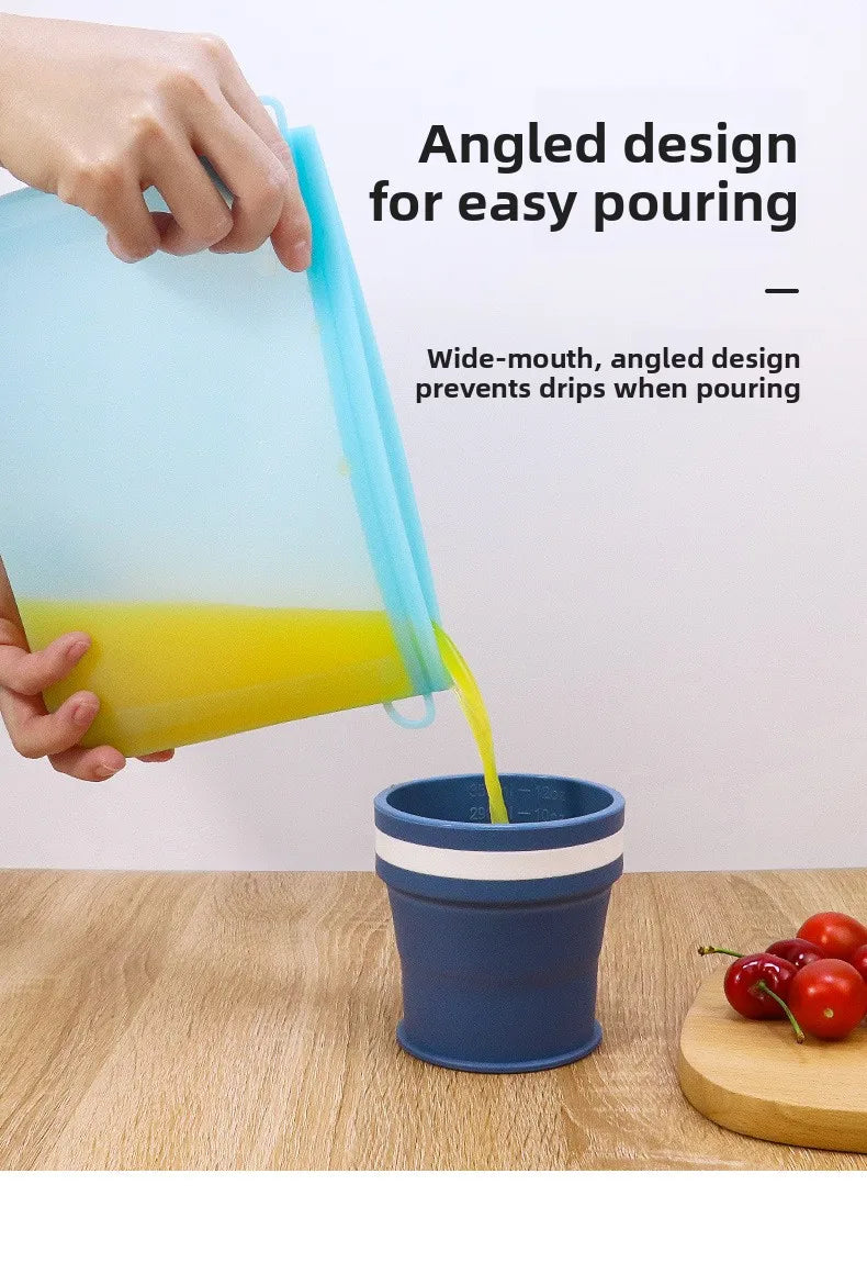 Reusable Silicone Food Storage Bags Thickened Airtight Seal Anti-Odor For Vegetable Fruit Snack Portable Storage Bags