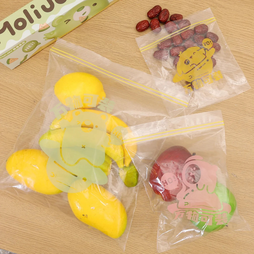 Multi-Size Food Storage Bags Kitchen Food Organizer Pouch Reusable Zip Fresh-keeping Bag Food Freezing Preservation Sealed Bags