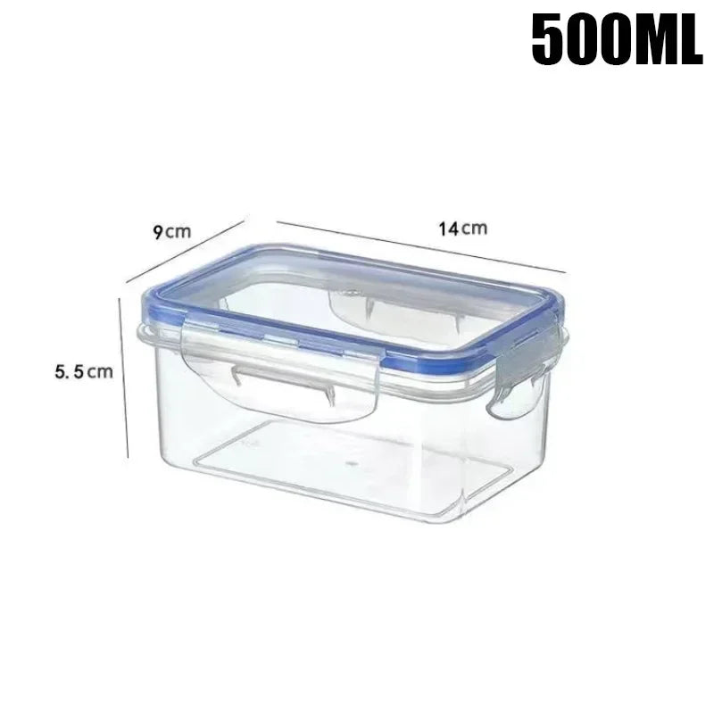 Kitchen Refrigerator Sealed Rectangular Refrigerator Storage Box with Lid Plastic Crisper Microwave-heated Lunch Box Storage Box