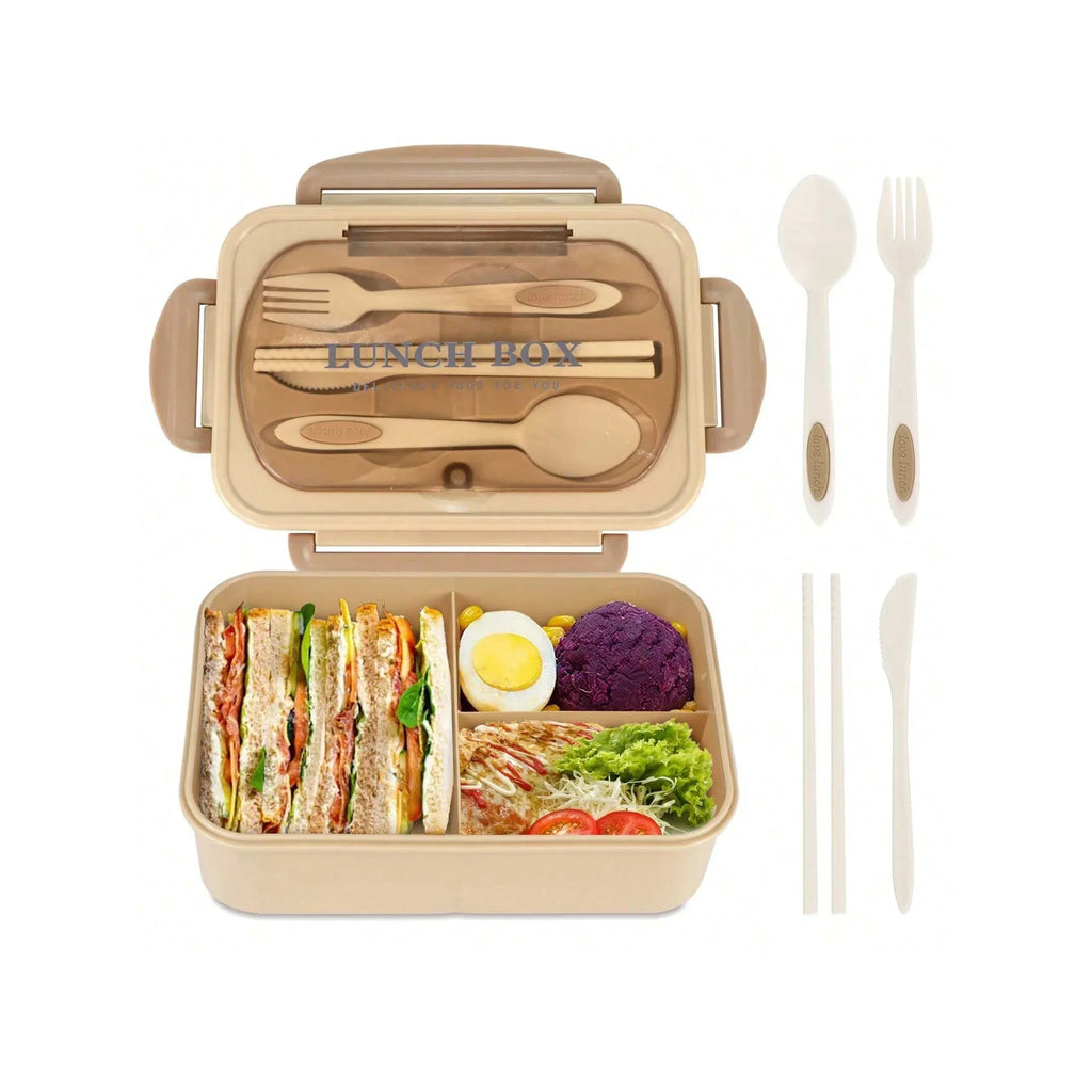Compartment Lunch Box Portable Kids Students Office Bento Box With Fork and Spoon Microwave Food Storage Container for Picnic