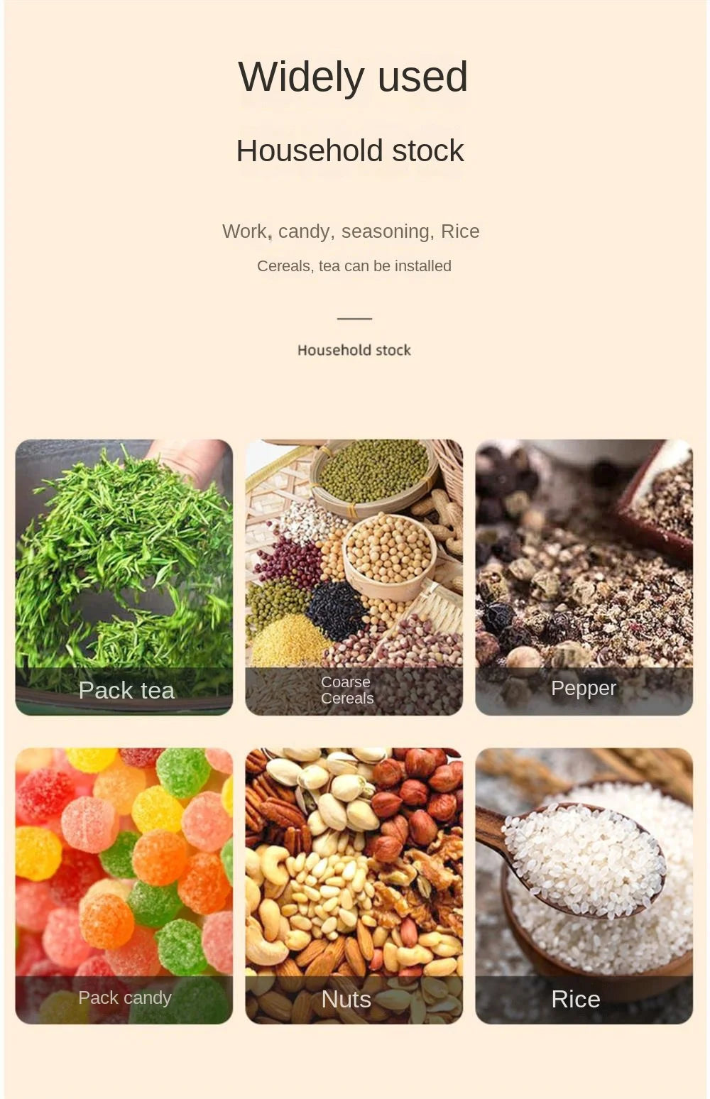 4Pcs Sealed Bags Set Grain Sugar Storage Pouch Kitchen Airtight Containers Bags Food Grade Large Diameter Sealed Pouch Household