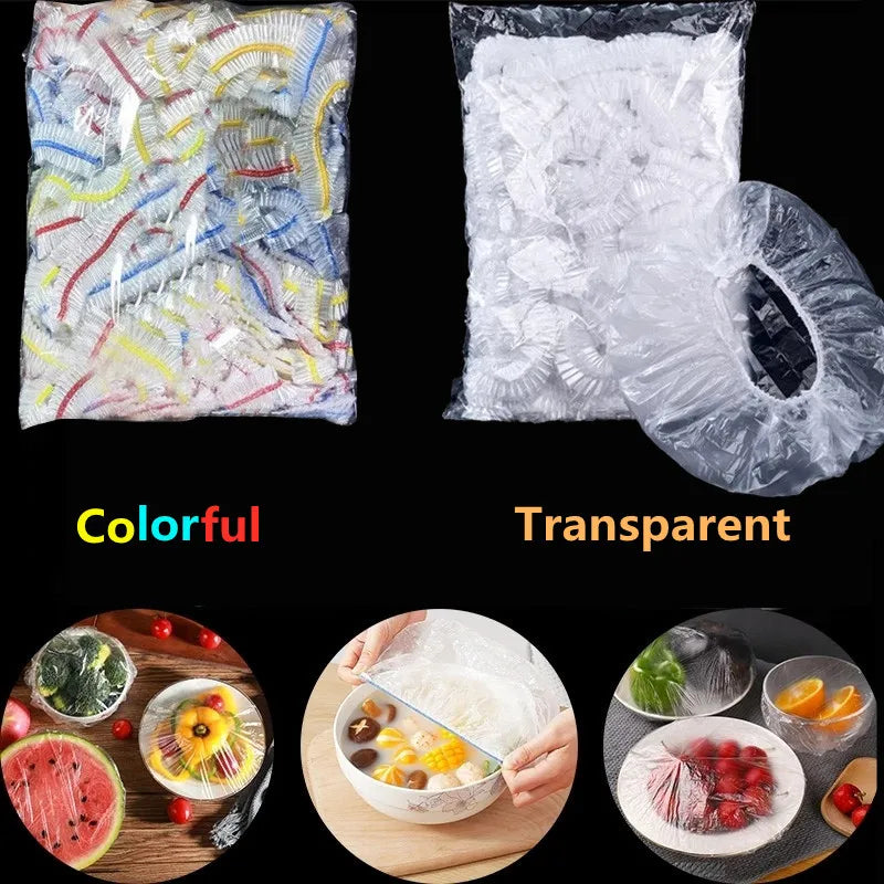 Reusable Disposable Food Cover Plastic Wrap Durable Elastic Food Lids for Bowls Elastic Plate Covers For Kitchen Food Saver Bag