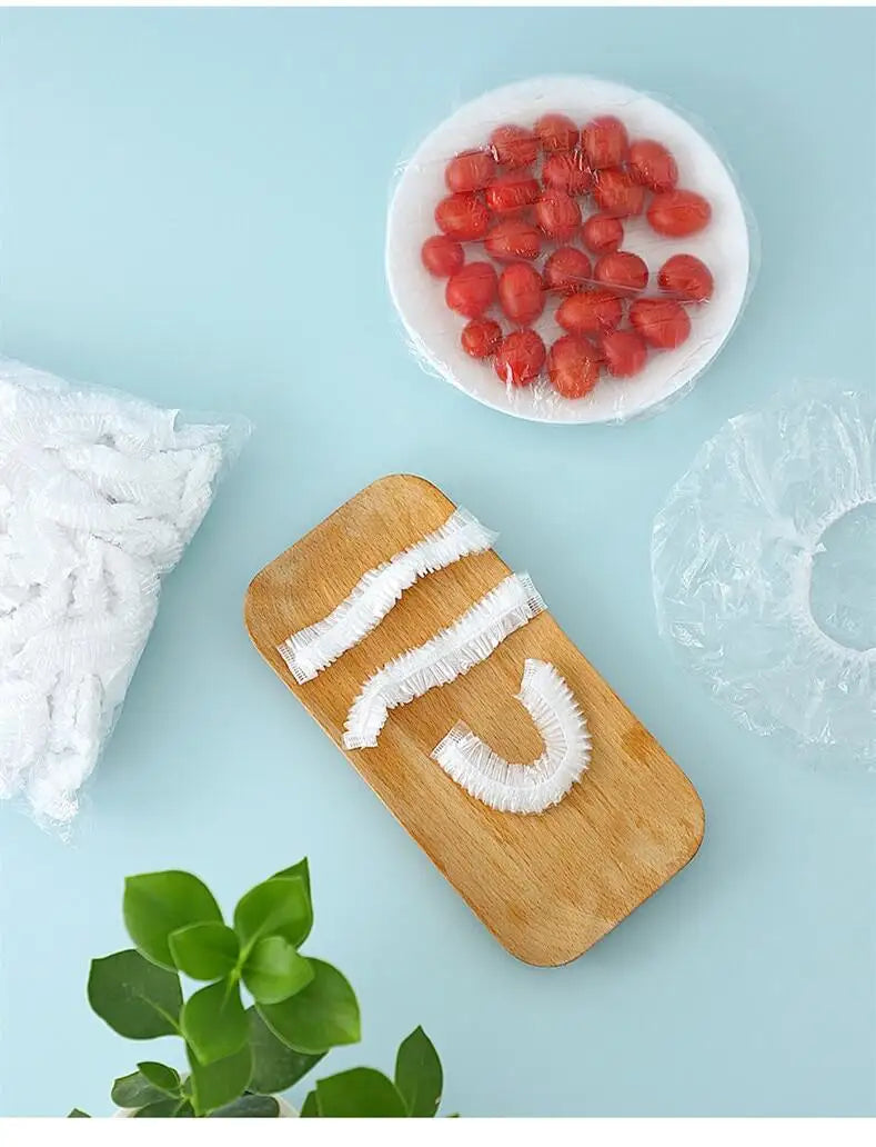 Disposable Food Cover Food Grade Plastic Elastic Food Lids Wrap Bags Refrigerator Fresh-keep Bag For Fruit Vegetable