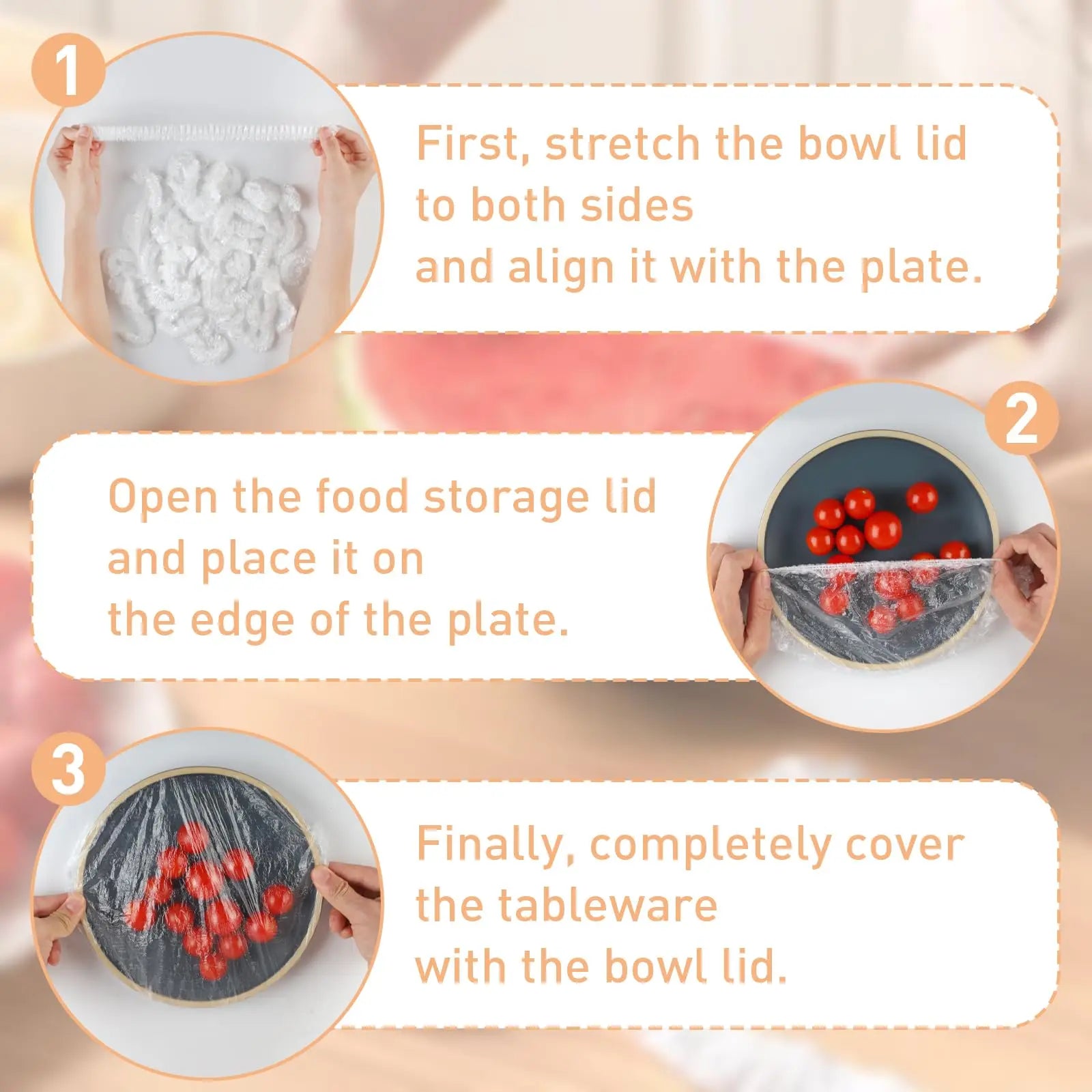 Plastic bags food cover plastic wrap food storage bags to cover food kitchen storage nylon food cover with rubber nylon bags