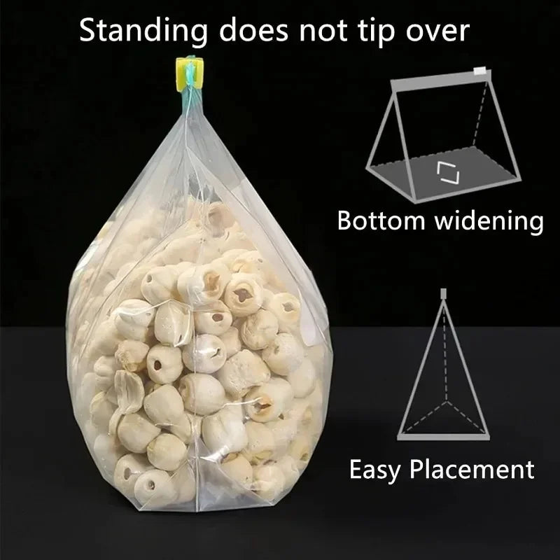 3 Sizes Reusable Food Storage Bags Kitchen Refrigerator Fruit Vegetable Meat Sealed Zip Bag Household Plastic Sealing Containers