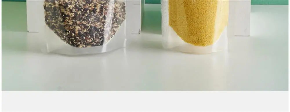 4Pcs Sealed Bags Set Grain Sugar Storage Pouch Kitchen Airtight Containers Bags Food Grade Large Diameter Sealed Pouch Household