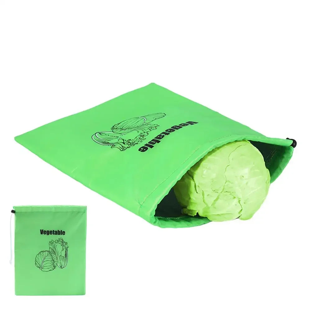 Preservation Storage Bags For Fruits Vegetables Fresh Keeping Reusable Drawstring Banana Bundle Pocket Lettuce Organizer