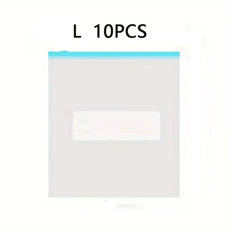 10/15/20/45Pcs Reusable Zipper Fresh-keeping Bag Kitchen Thickened Sealed Bag Refrigerator Fruit Vegetable Leakproof Storage Bag