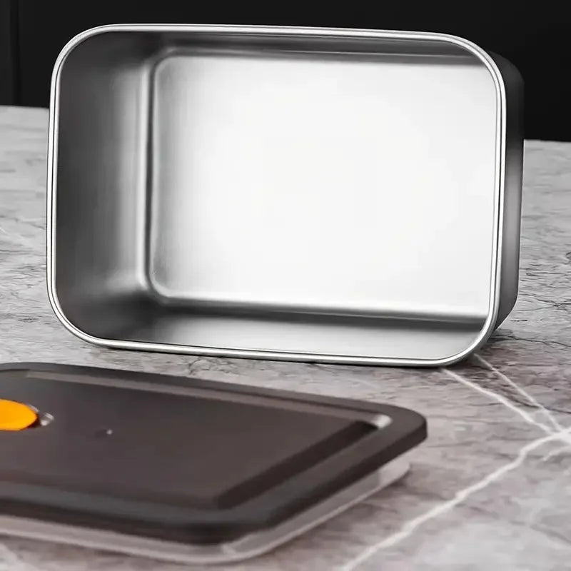 4pc Stainless Steel Food Storage Containers Set - Thickened Leakproof, BPA-Free Stackable for Fridge/Freezer/Pantry Organization