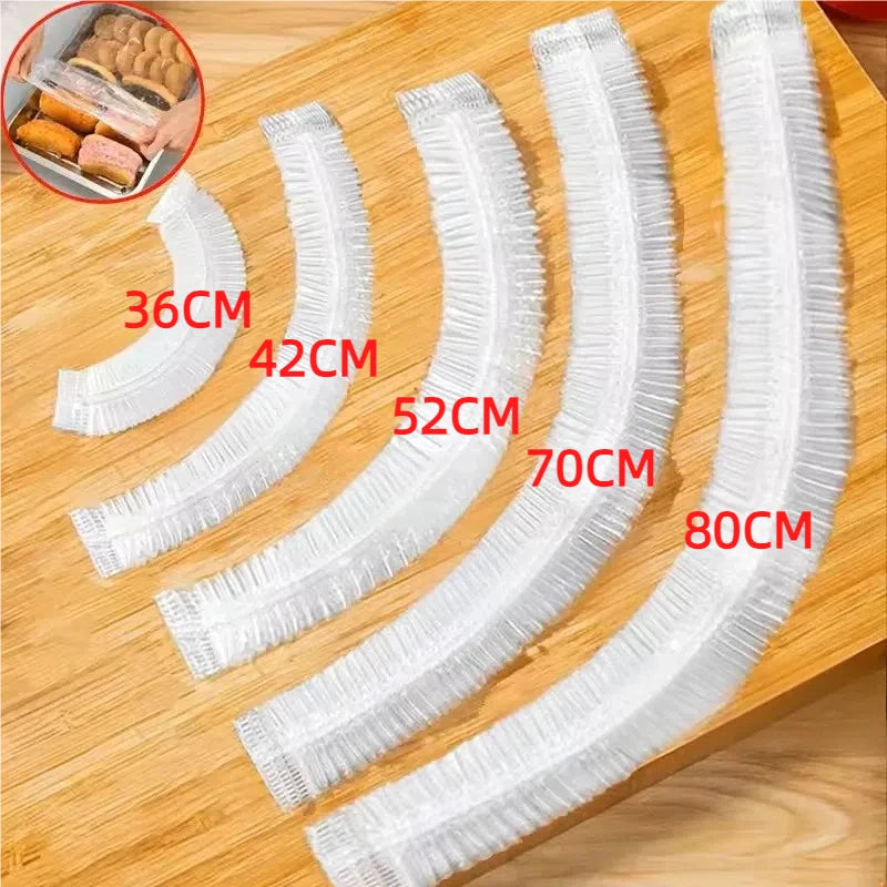 Plastic Disposable Food Cover Colorful Elastic Wrap Food Covers Fresh-keeping Lid Plate Kitchen Nylon Packaging Bags Storage Bag