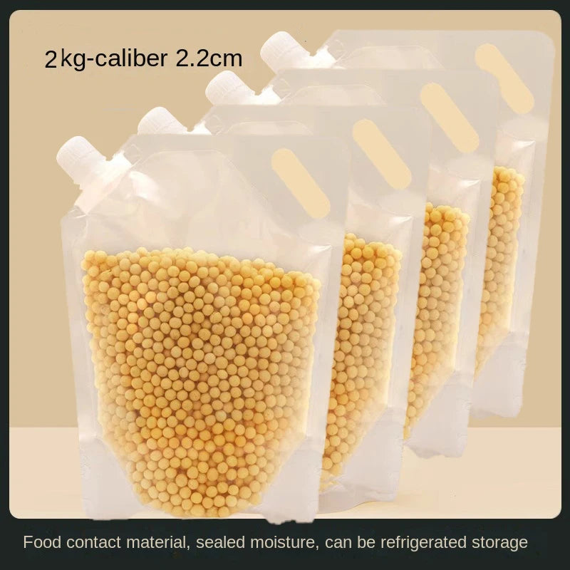 4Pcs Sealed Bags Set Grain Sugar Storage Pouch Kitchen Airtight Containers Bags Food Grade Large Diameter Sealed Pouch Household
