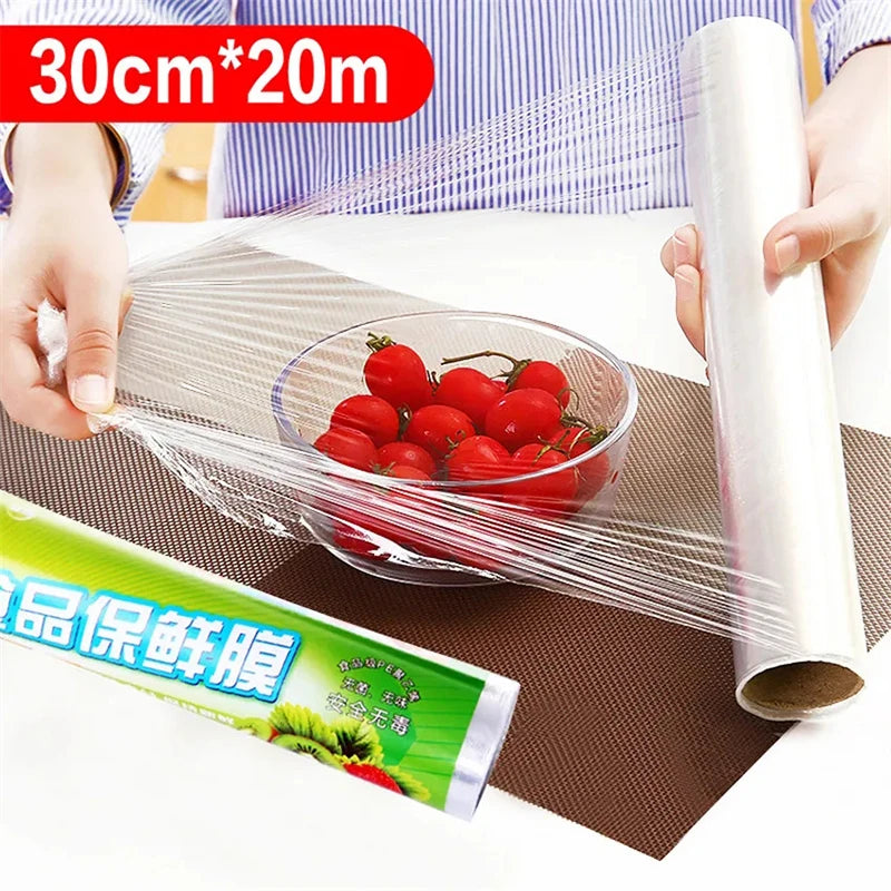 1PC PE Household Disposable Food Cling Film Food Plastic Wrap For Kitchen Refrigerator Vegetable Fruits Food Cling Wrap 30cm*20m