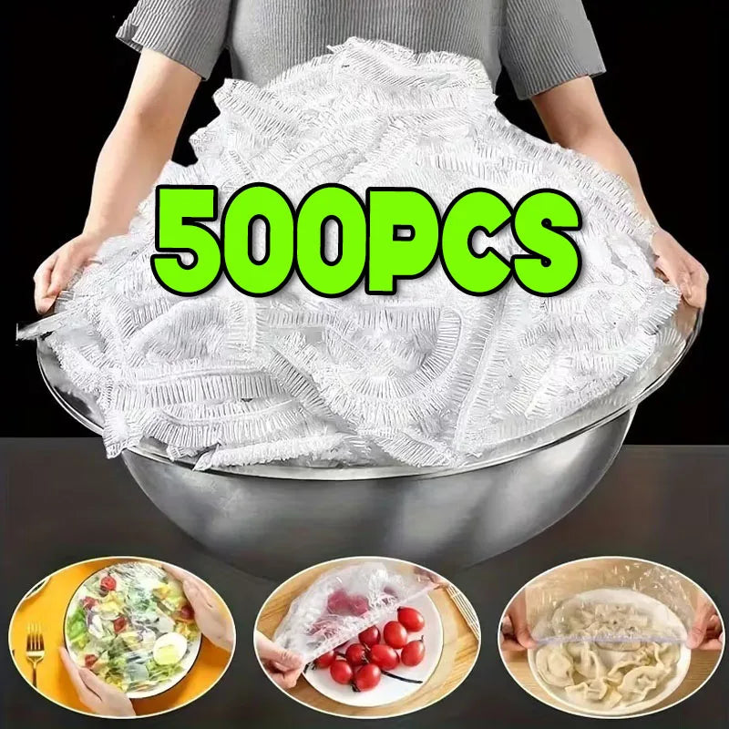 Reusable Disposable Food Cover Plastic Wrap Durable Elastic Food Lids for Bowls Elastic Plate Covers for Kitchen Food Saver Bag