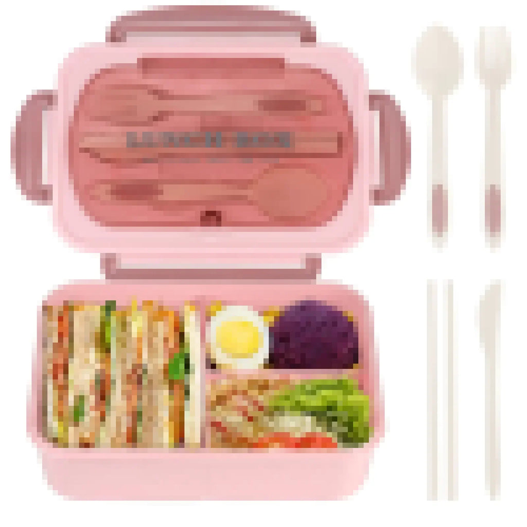 Compartment Lunch Box Portable Kids Students Office Bento Box With Fork and Spoon Microwave Food Storage Container for Picnic