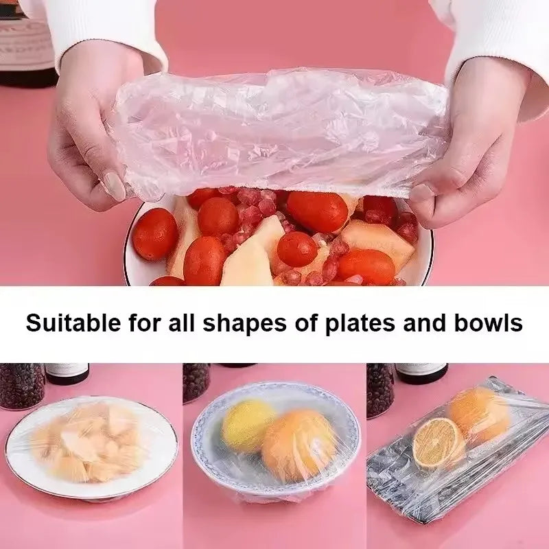 Reusable Disposable Food Cover, Plastic Wrap, Durable Elastic Lids for Bowls, Elastic Plate Covers for Kitchen Food Saver Bag