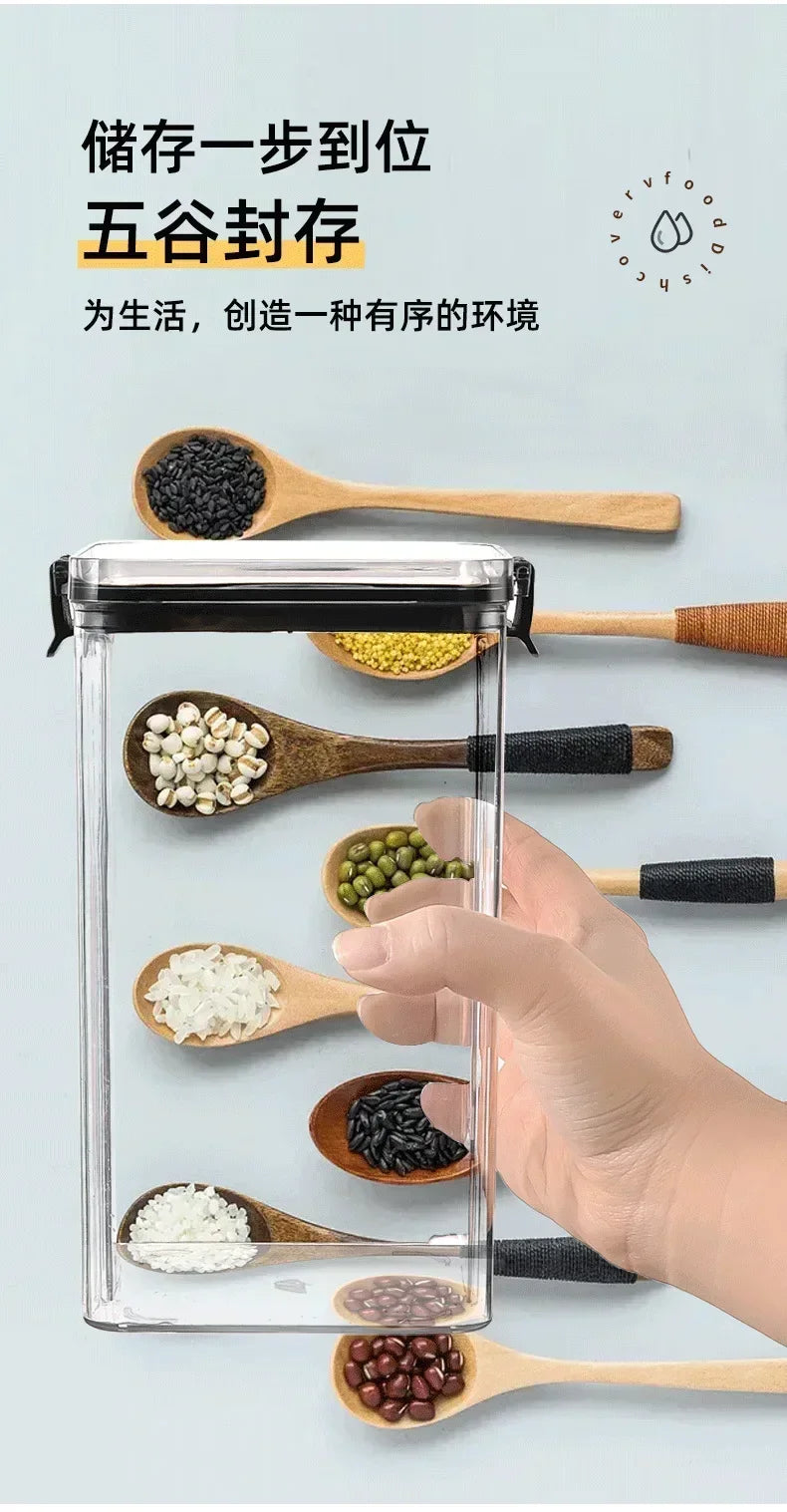 460-1800ml Sets Kitchen Stackable Sealed Jar Plastic Food Storage Box Multigrain Tank Bottle Dried Fruit Tea Storage Containers