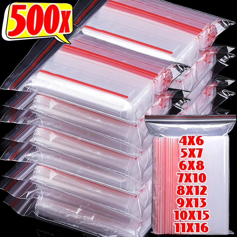 Thickened Zipper Sealed Bags Transparent Plastic Storage Bag for Small Jewelry Food Packing Reclosable Zipper Sealing Bags Pouch