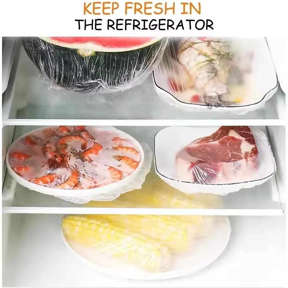 Reusable Disposable Food Cover, Plastic Wrap, Durable Elastic Lids for Bowls, Elastic Plate Covers for Kitchen Food Saver Bag