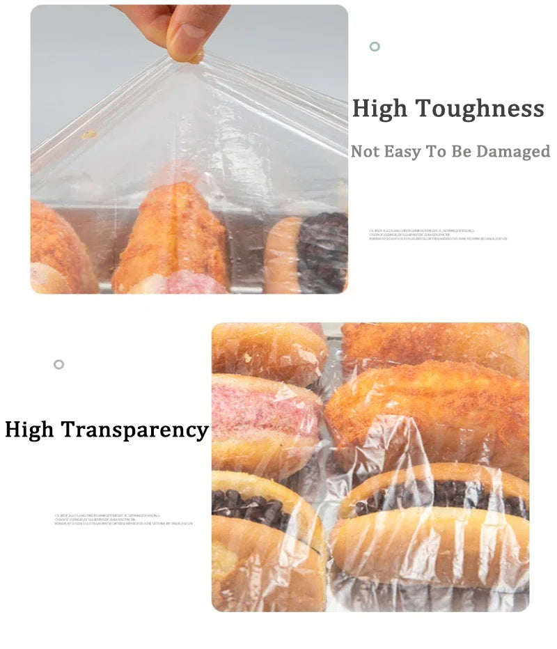 80/70/52/42cm Disposable Food Cover Wrap Food Grade Fruit Vegetable Storage Bag Elastic Plastic Bag Kitchen Fresh Keeping Bag