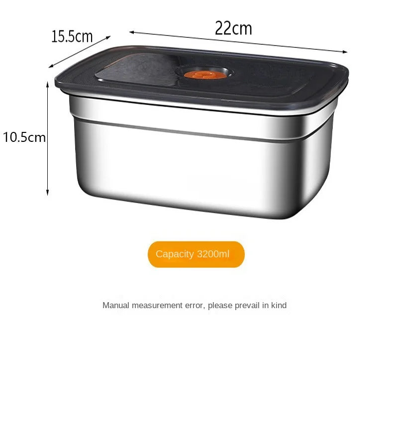 316 Stainless Steel Crisper, Lunch Box, Sealed Leak-proof Bento Box, Refrigerator Freezer Storage Box, Camping Lunch Box