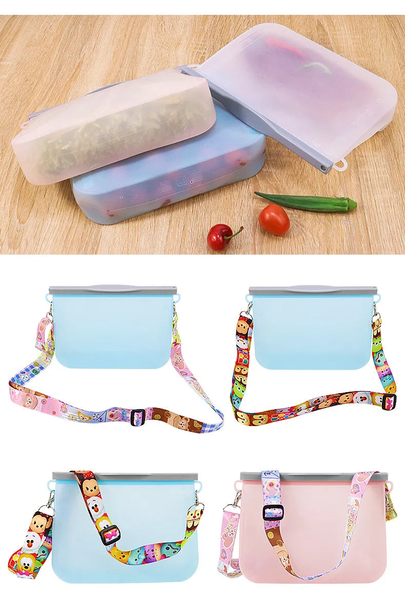 Reusable Silicone Food Storage Bags Thickened Airtight Seal Anti-Odor For Vegetable Fruit Snack Portable Storage Bags