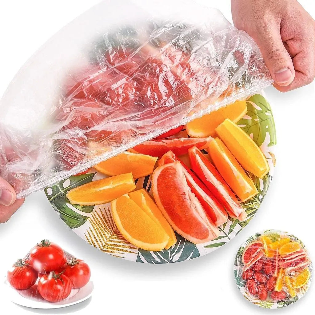 Food Grade Cover Dust Elastic Plastic Clear Saran Wrap Vegetable Fruit Fresh-keeping Storage Bag Kitchen Organizer Cling Film