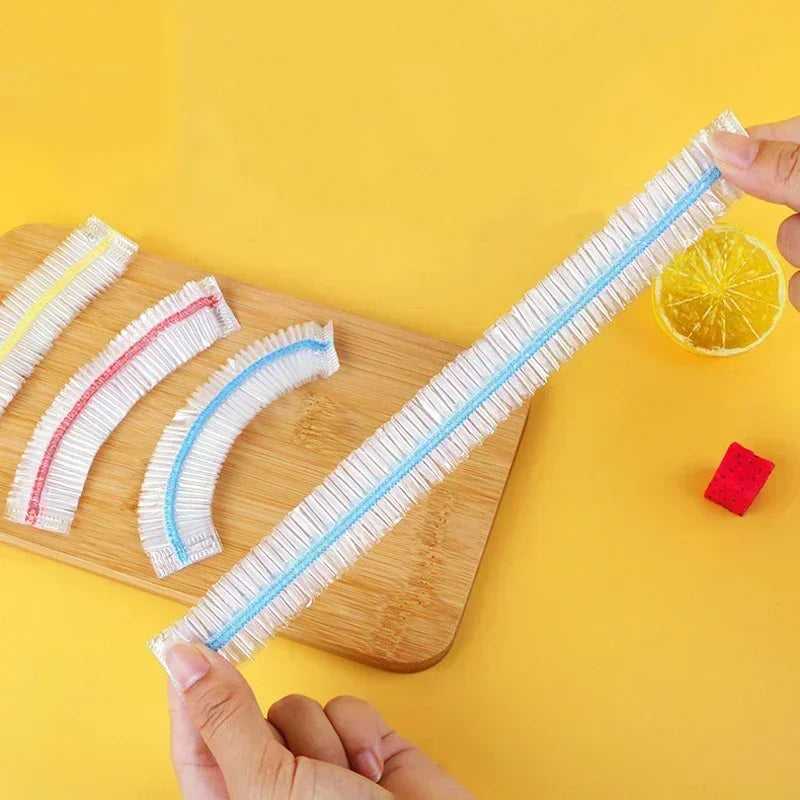 Colorful Disposable Food Cover Plastic Elastic Wrap Bags for Fruit Vegetable Fresh-keeping Bag Reusable Saran Wrap