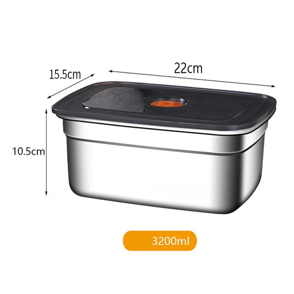 Stainless Steel Camping Lunch Box Sealed Leak-proof Bento Box Microwave Suitable Large Capacity Refrigerator Freezer Storage Box