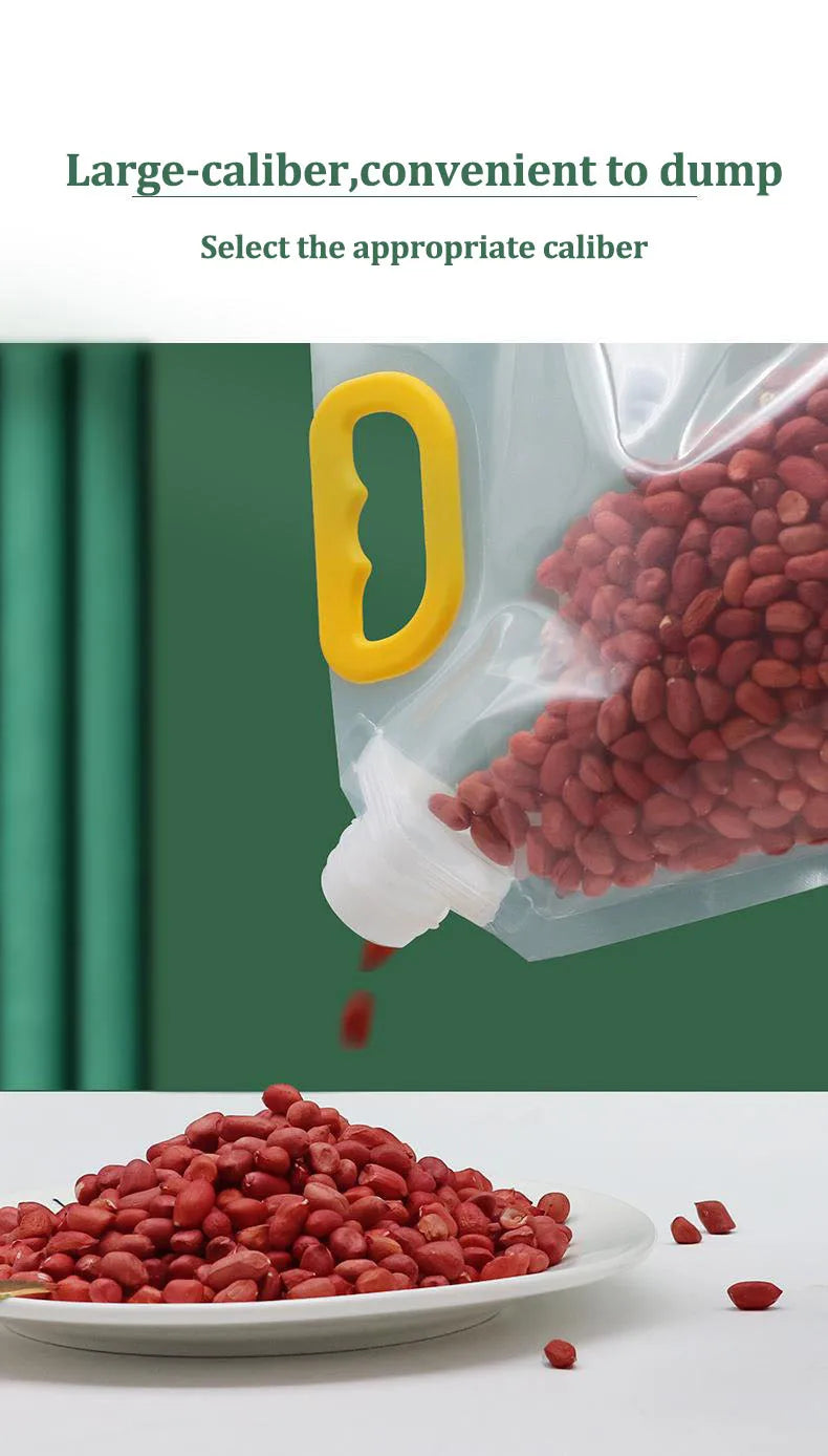 5Pcs Grains Sealed Bag Cereal Containers Moisture-Proof And Insect-Proof Transparent Food Grade Storage Bag Kitchen Organizer