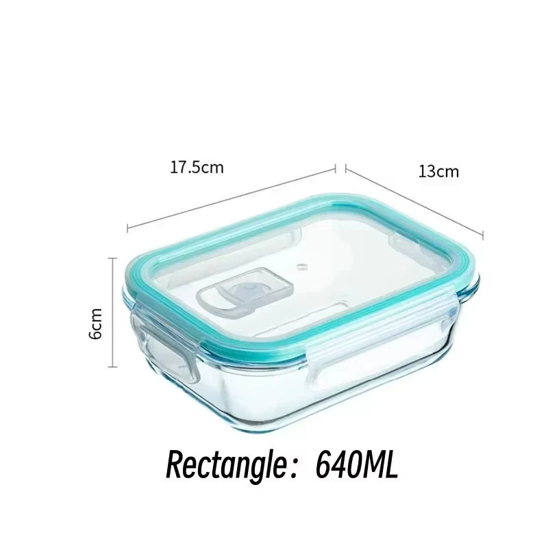 Glass Meal Prep Containers Lunch Box, Food Storage Containers with Locking Lids, Airtight Bento Box, Microwave Oven, Dishwasher