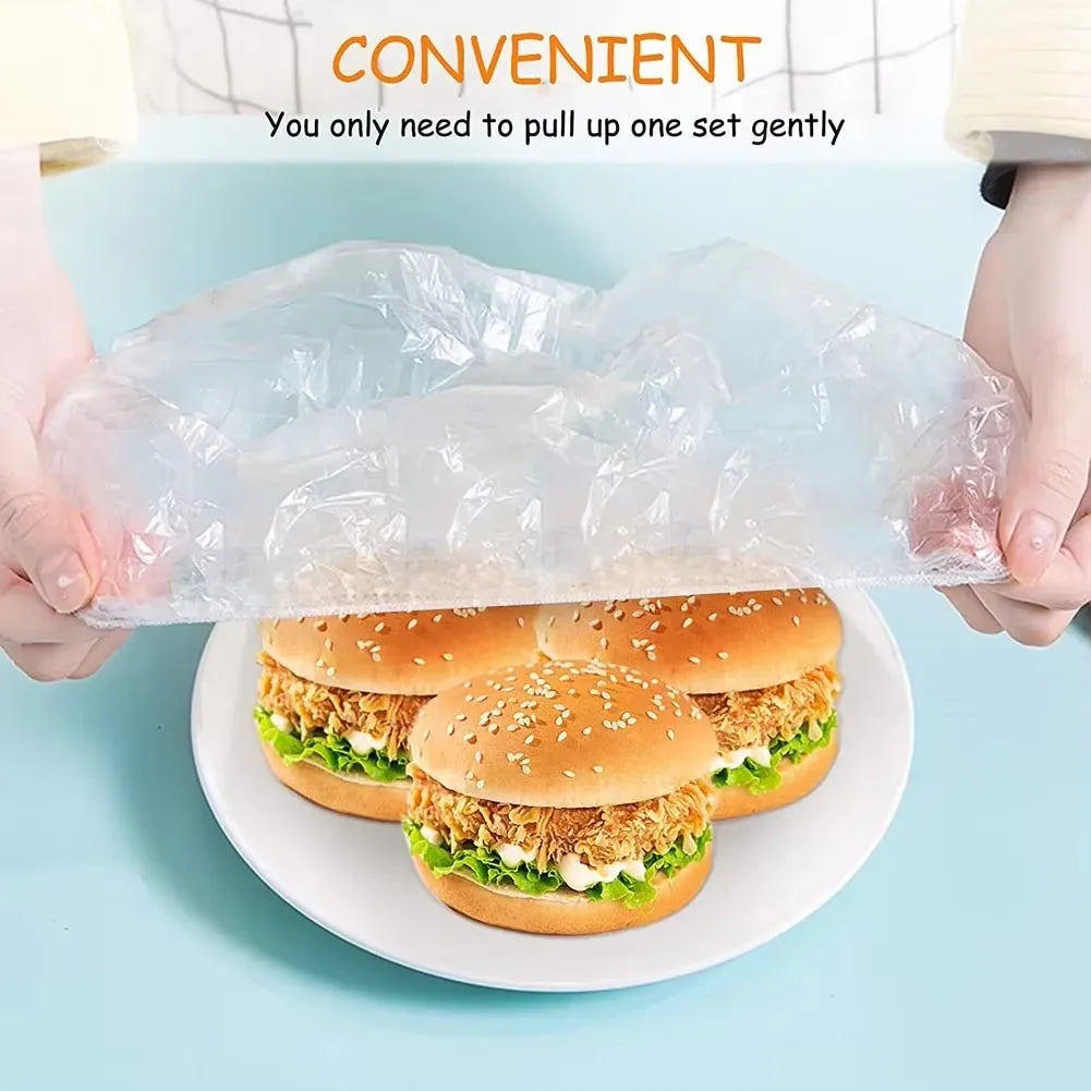 Reusable Disposable Food Cover Plastic Wrap Durable Elastic Food Lids for Bowls Elastic Plate Covers for Kitchen Food Saver Bag