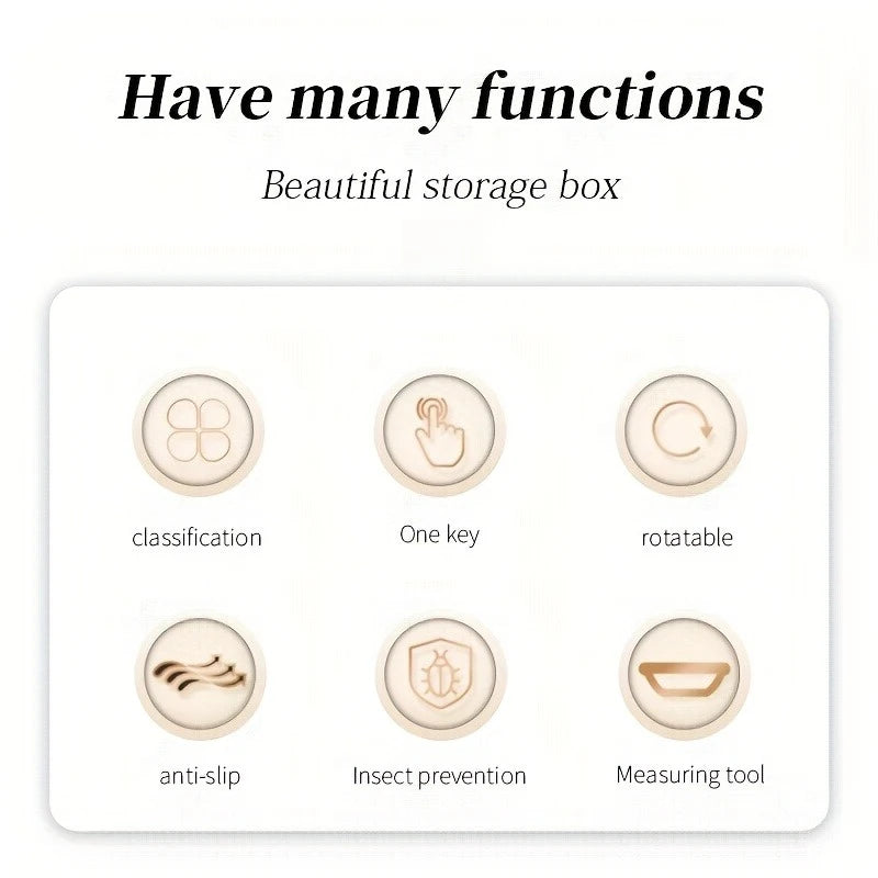 6-Compartment 360° Rotating Airtight Food Storage Container - Moisture-Proof for Cereal, Candy, Rice - Kitchen Pantry Organizer