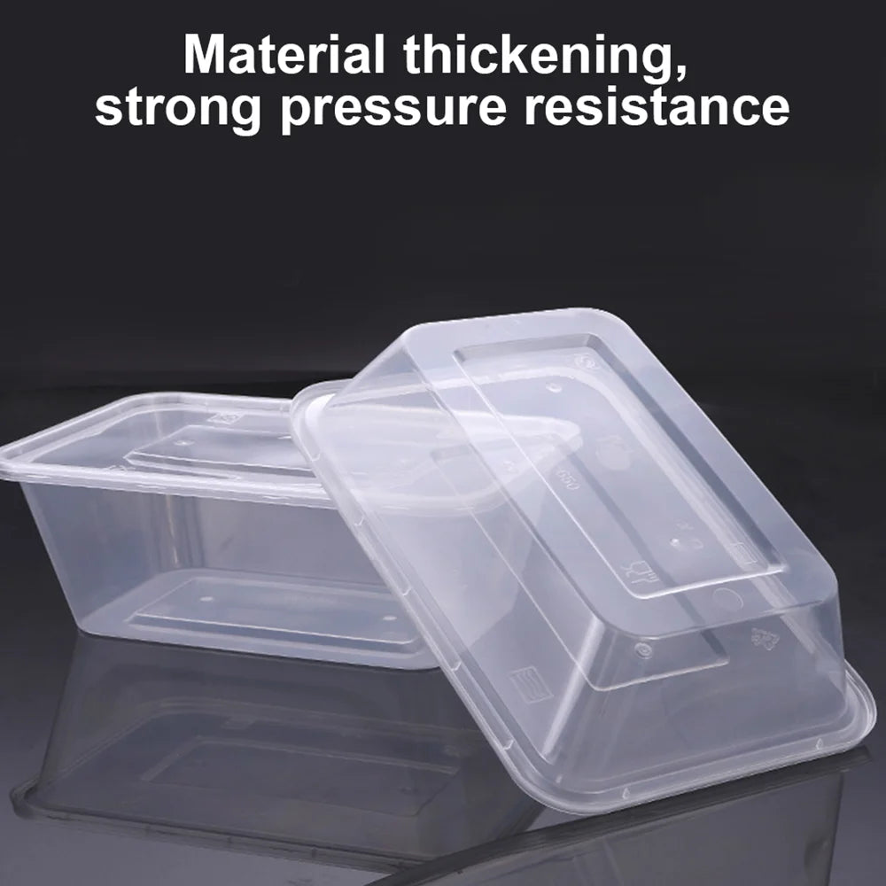 Reusable Takeaway Food Containers Plastic Rectangular 500ml 650ml 750ml 1000ml disposable containers, clear reusable lunch box