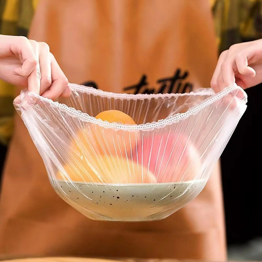 Food Grade Cover Dust Elastic Plastic Clear Saran Wrap Vegetable Fruit Fresh-keeping Storage Bag Kitchen Organizer Cling Film