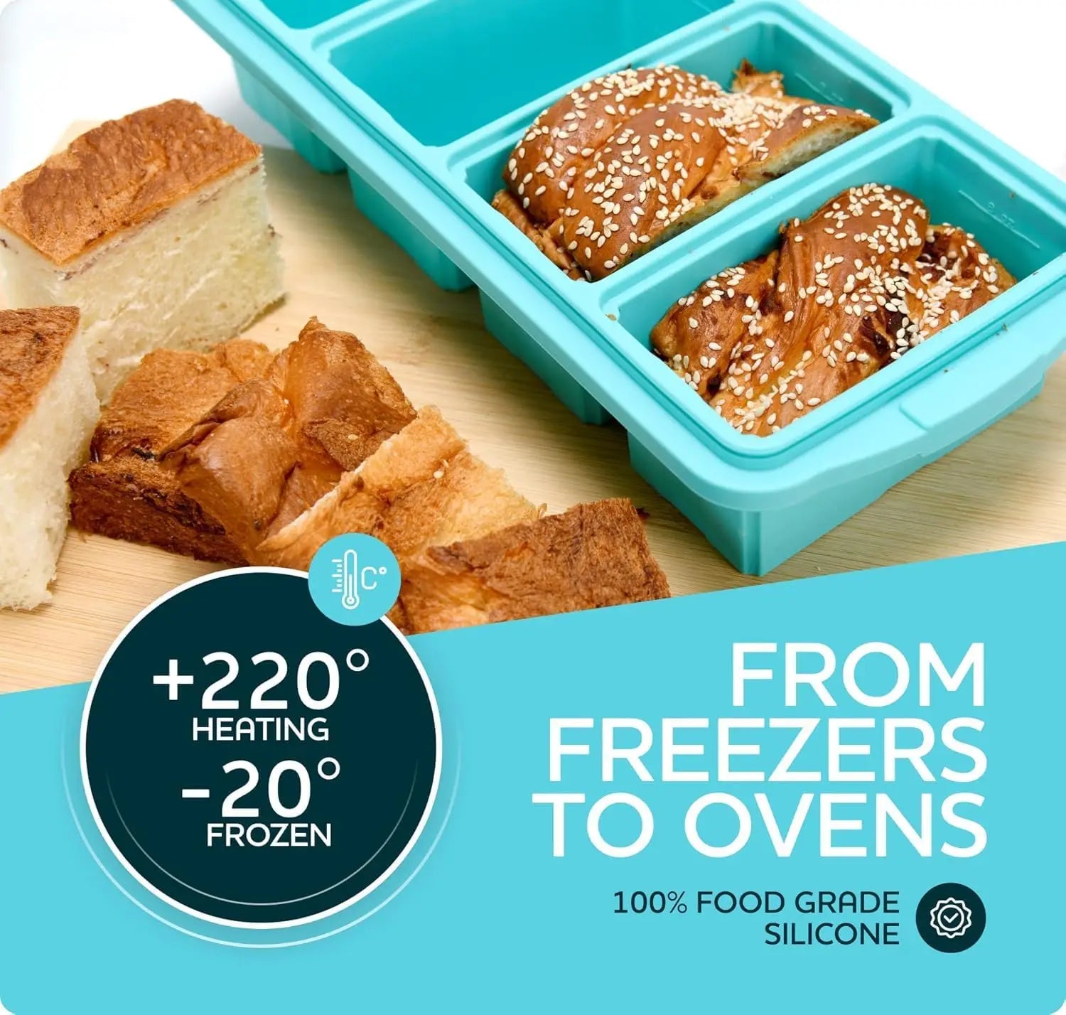 Silicone Freezer Tray With Lid-Soup Freezer Container molds-Extra Large Ice Cube Tray For freezing soup sauces Dishwasher-Safe