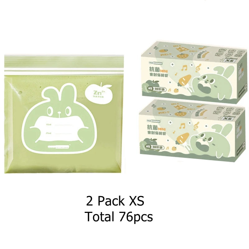 2 Pack Snack and Sandwich Bags Clear Storage Bag with Zip Mini Medium Food Storage Bag Freezer Camping Kitchen Fresh Keeping Bag
