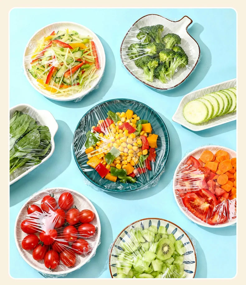 Disposable PE Cling Film With Perforated Cutting Line Extra Thick Strong Clingy Plastic Food Wrap For Refrigerator Fresh Keeping